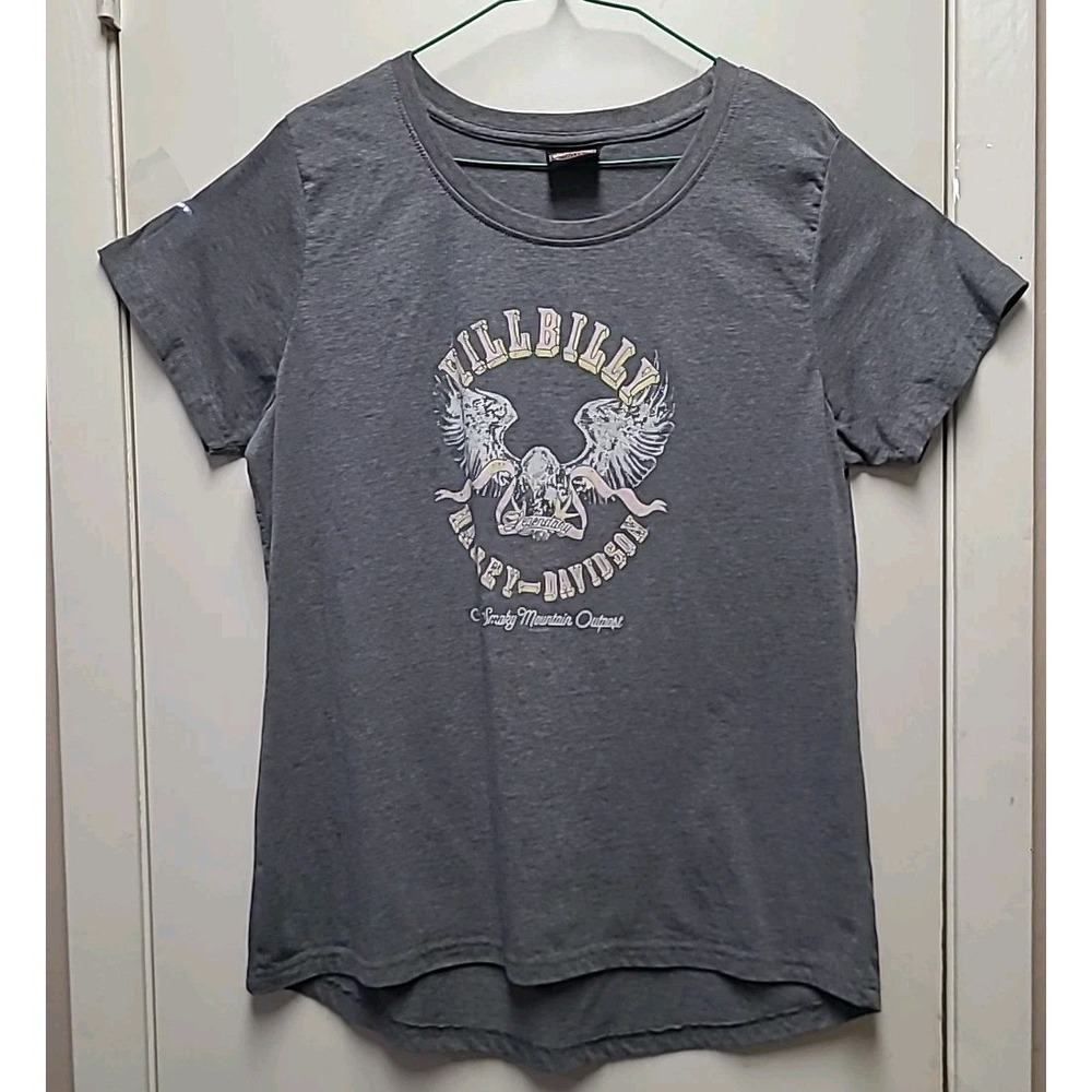 Harley Davidson Hillbilly Gray T-SHIRT women's  Size L‎